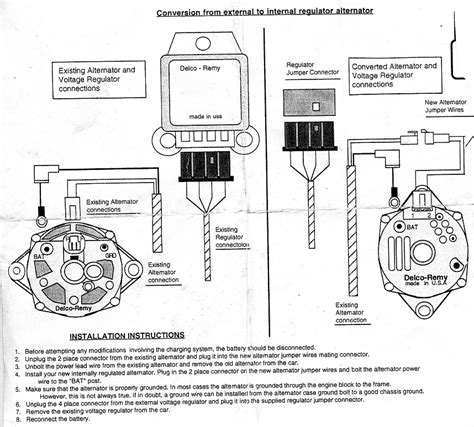 OK on many auto alternators the regulator is a plastic box attached by 2 screws to the back of the alternator. . Switch from external regulator alternator to internal regulated alternator